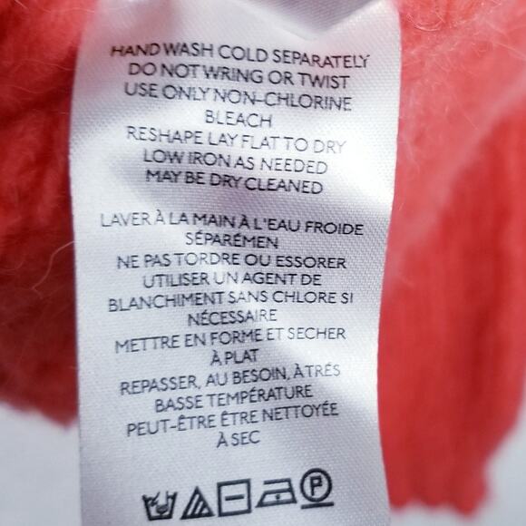 PILCRO Anthropologie Zamora Cowl Neck Alpaca Sweater in Coral #OB1194125 Small - Picture 13 of 15